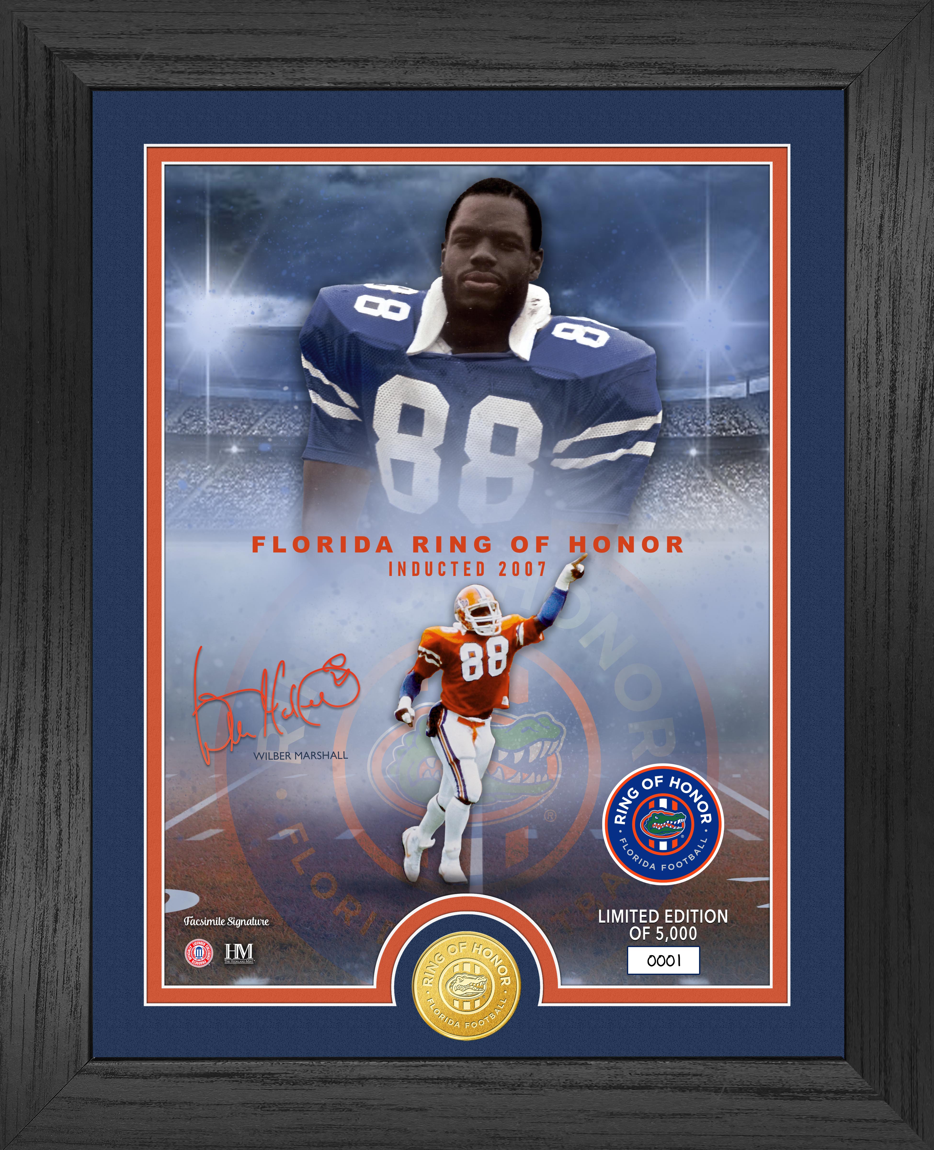 Wilber Marshall Florida Gators Ring of Honor Bronze Coin Photo Mint