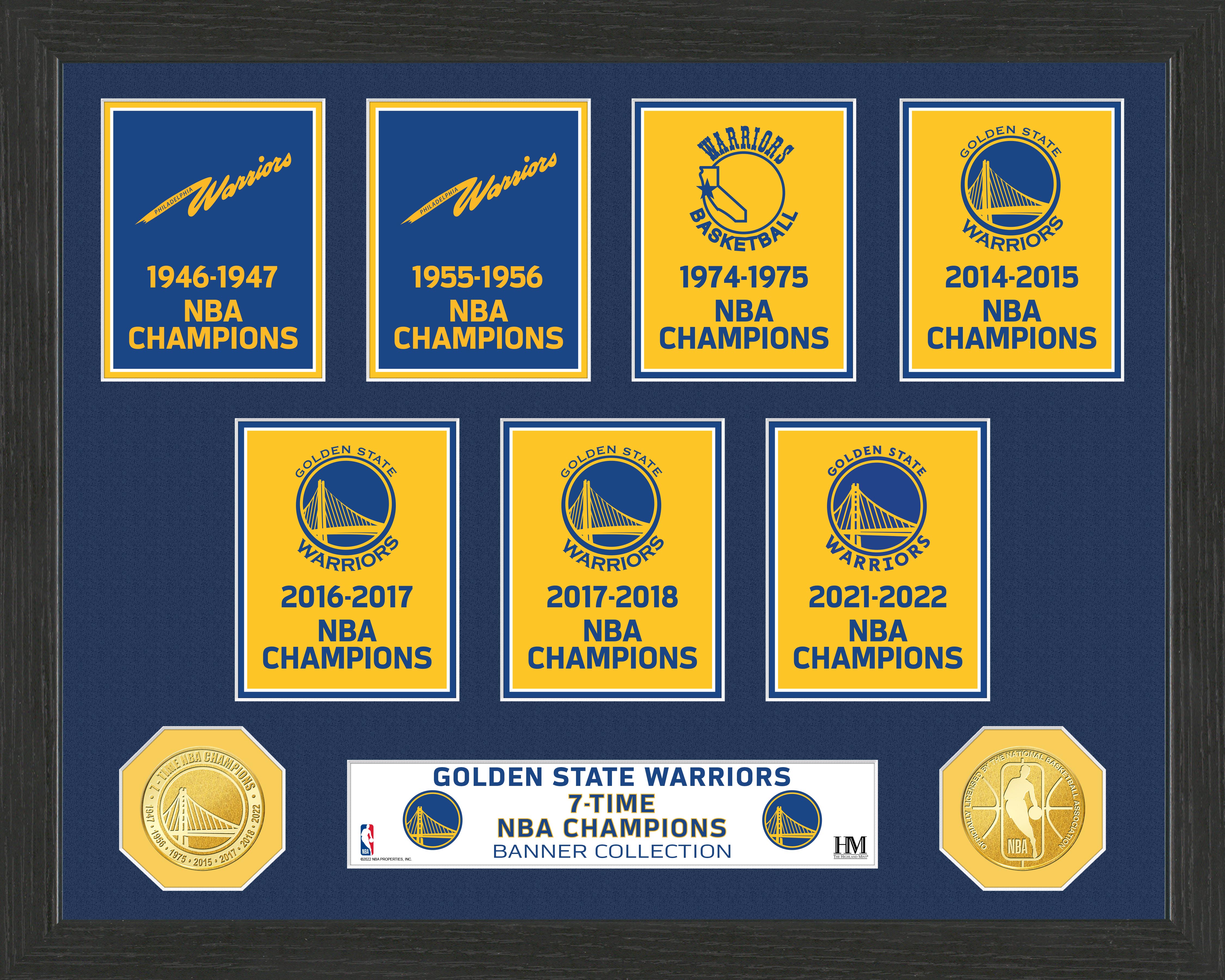 Golden State Warriors 7 Time Champions Banner Collection Photo Mint