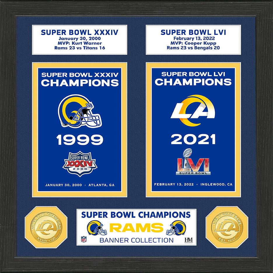 Los Angeles Rams Super Bowl Banner Collection Bronze Coin Photo Mint