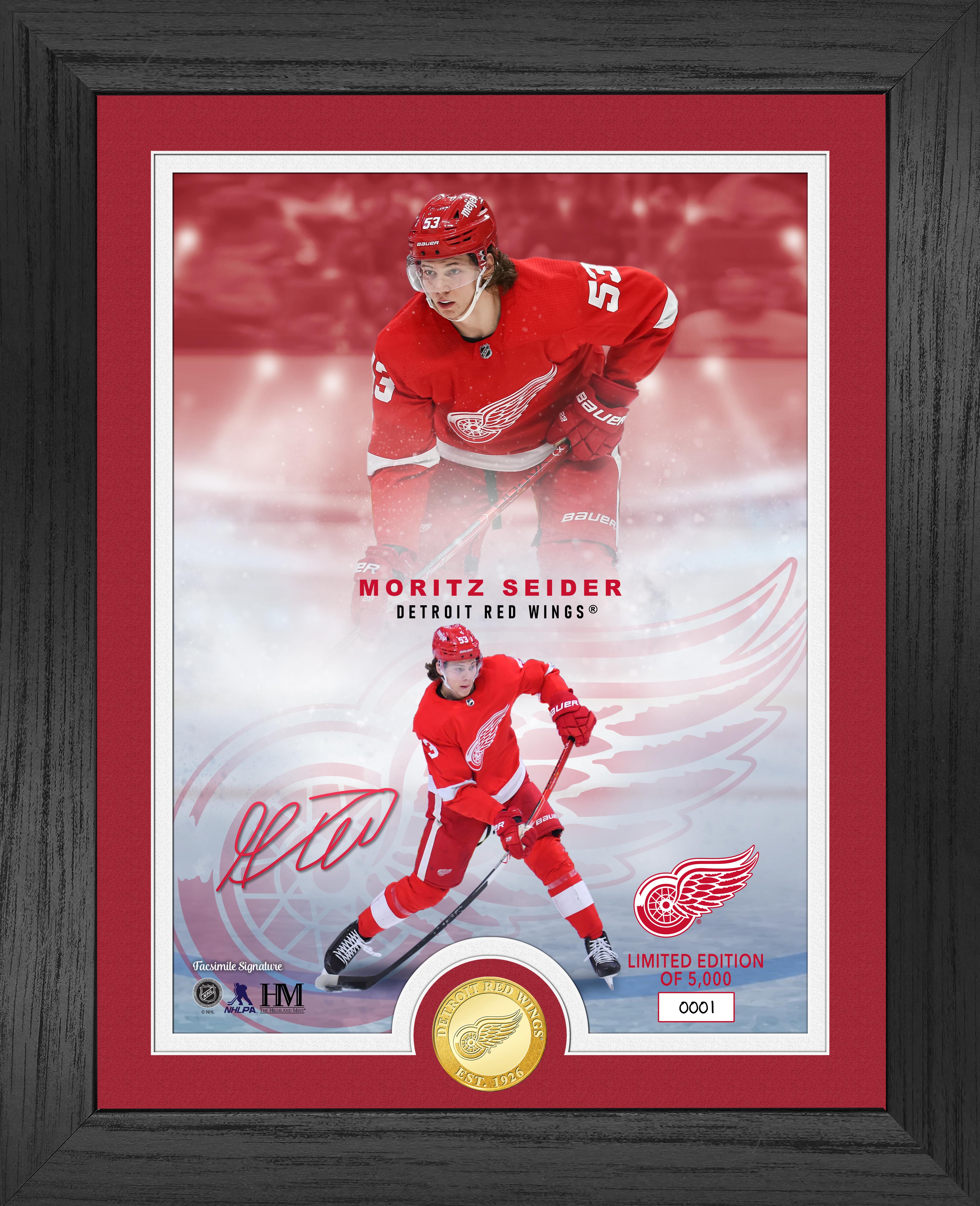 Detroit Red Wings Moritz Seider Legends Bronze Coin Photo Mint