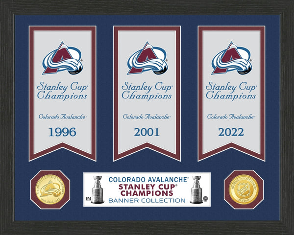 Colorado Avalanche Stanley Cup Banner Collection Bronze Photo Mint