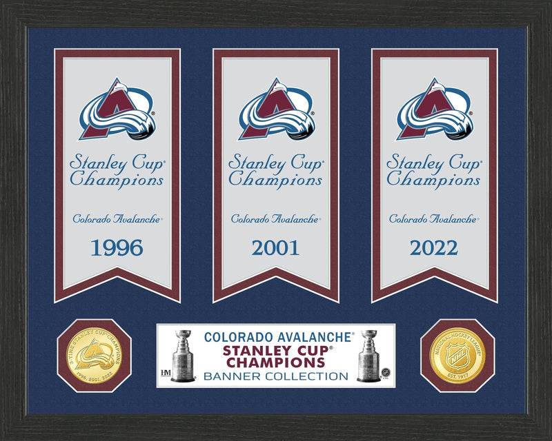 Colorado Avalanche Stanley Cup Banner Collection Bronze Photo Mint