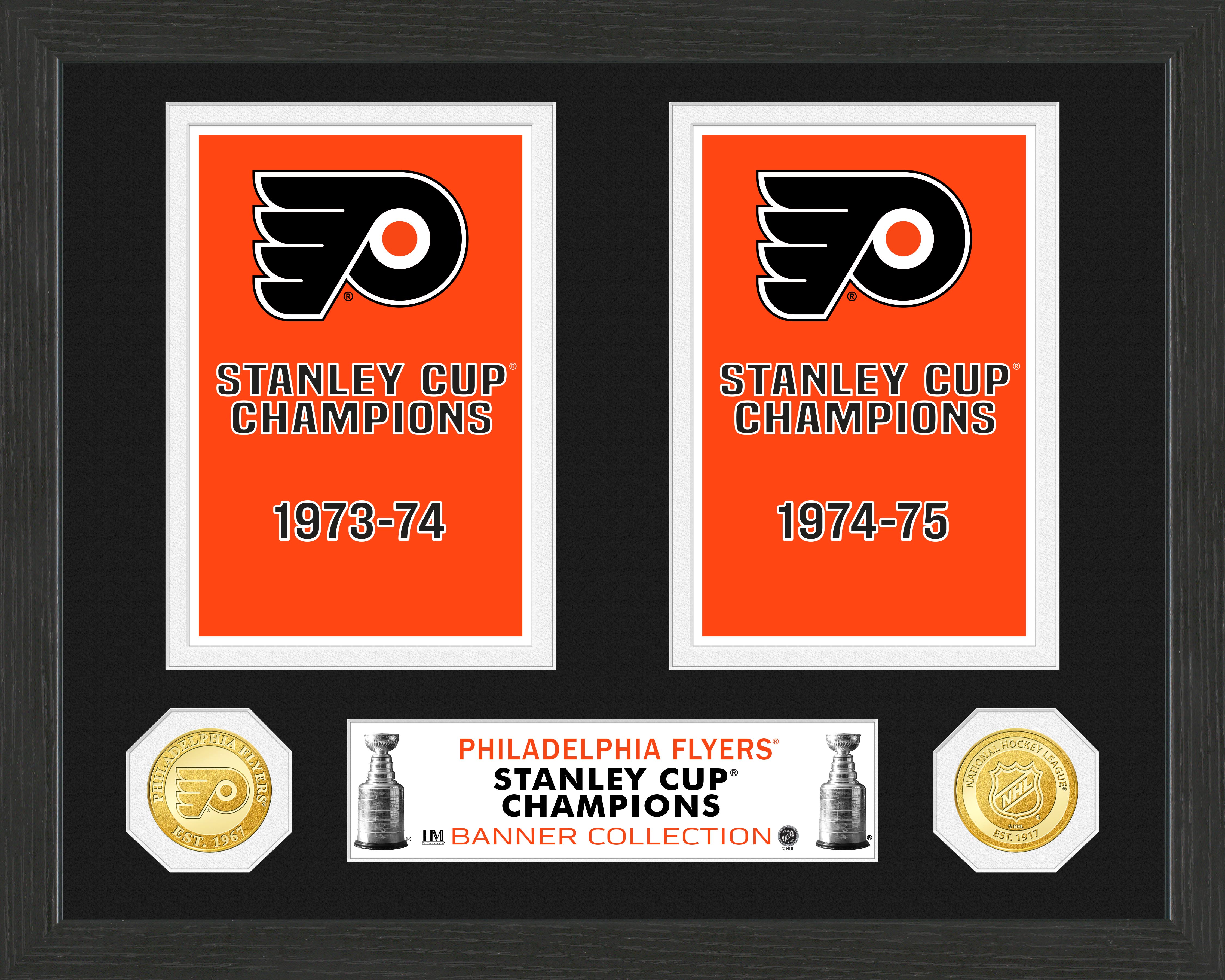 Philadelphia Flyers Stanley Cup Banner Collection Bronze Photo Mint