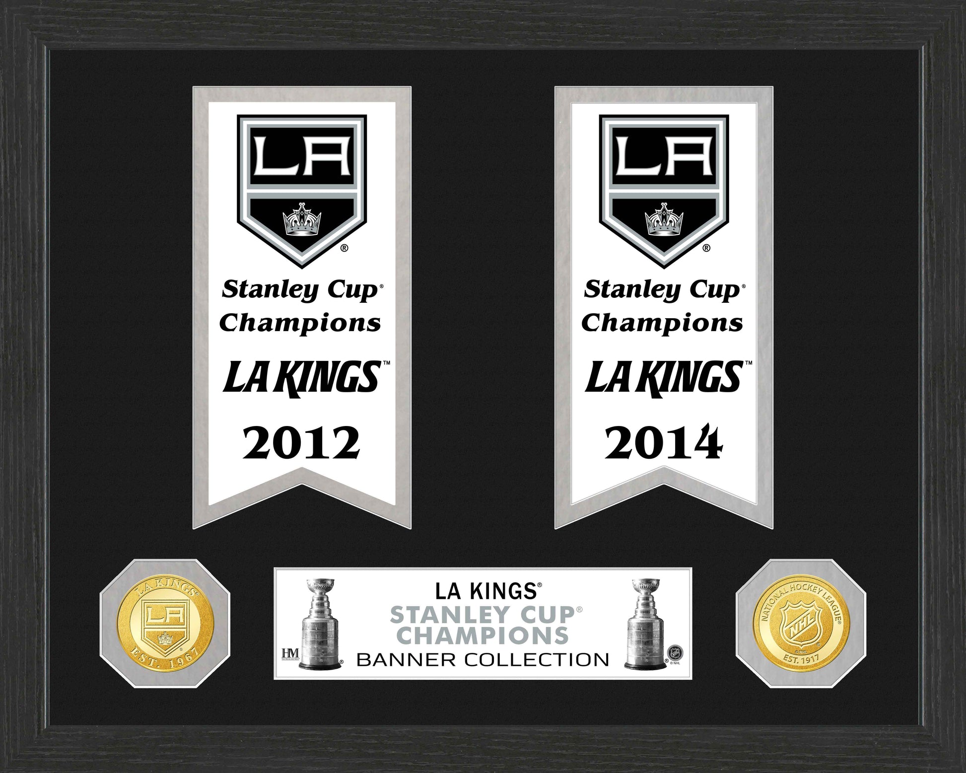 Los Angeles Kings Stanley Cup Banner Collection Bronze Photo Mint