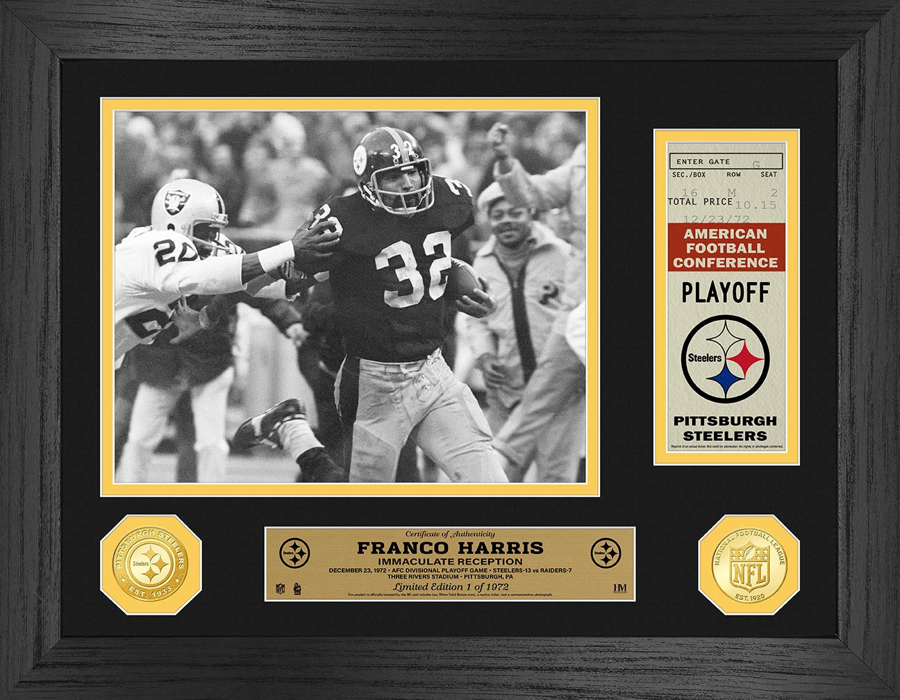 Franco Harris Immaculate Reception 50th Anniversary Ticket Photo Mint