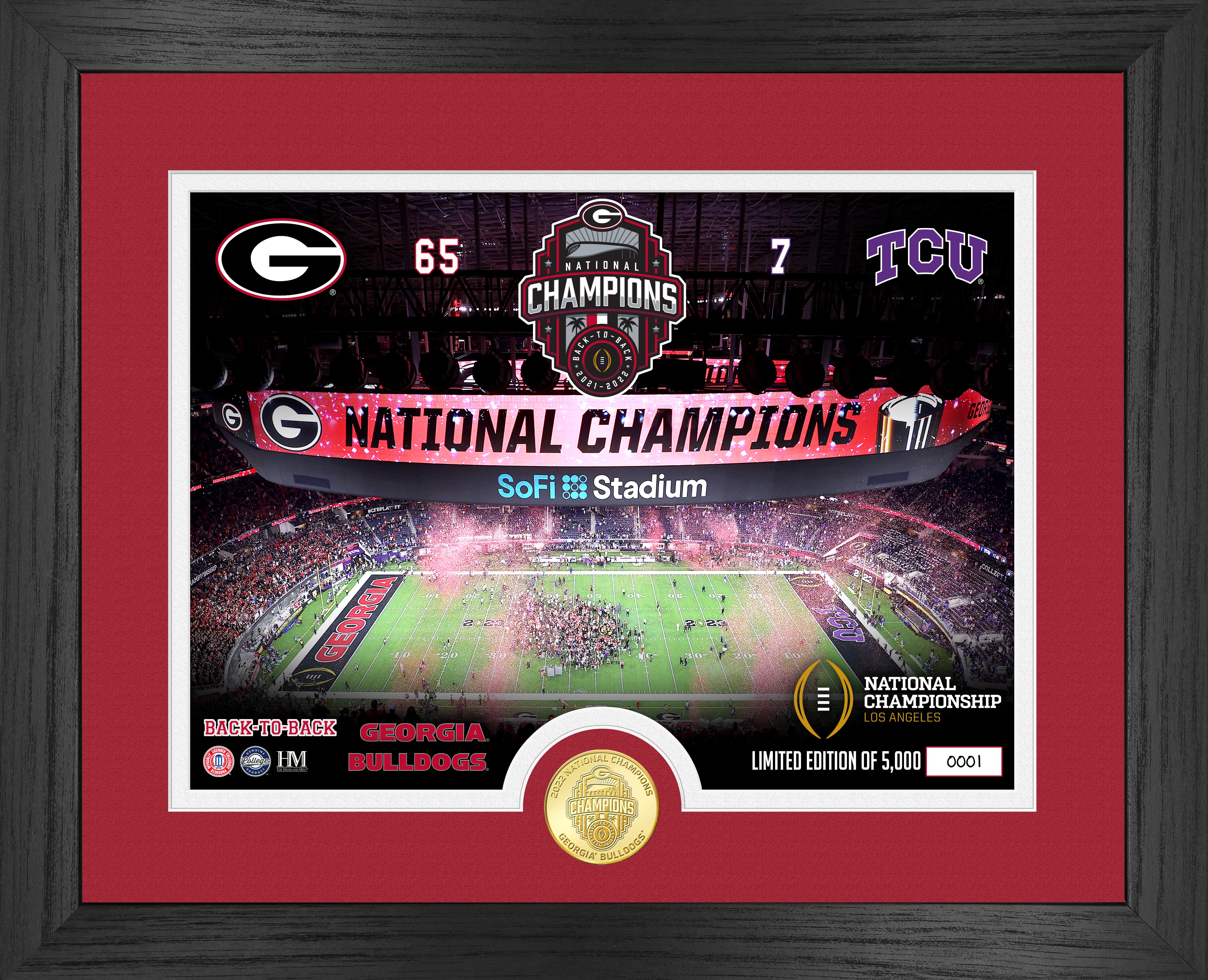 Georgia Bulldogs 2022 College Football National Champions Celebration Bronze Coin Photo Mint