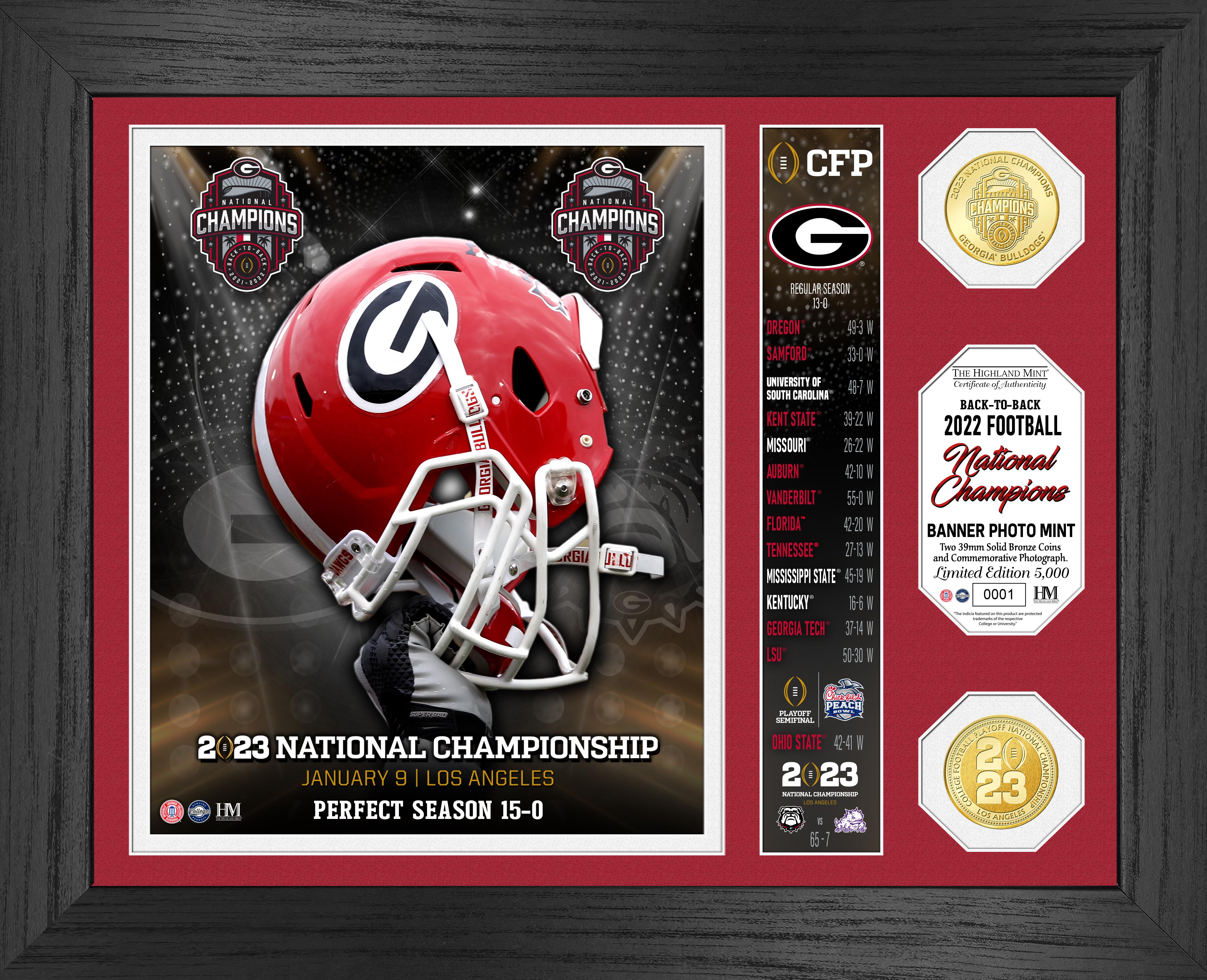 Georgia Bulldogs 2022 College Football National Champions BANNER Bronze Coin Photo Mint