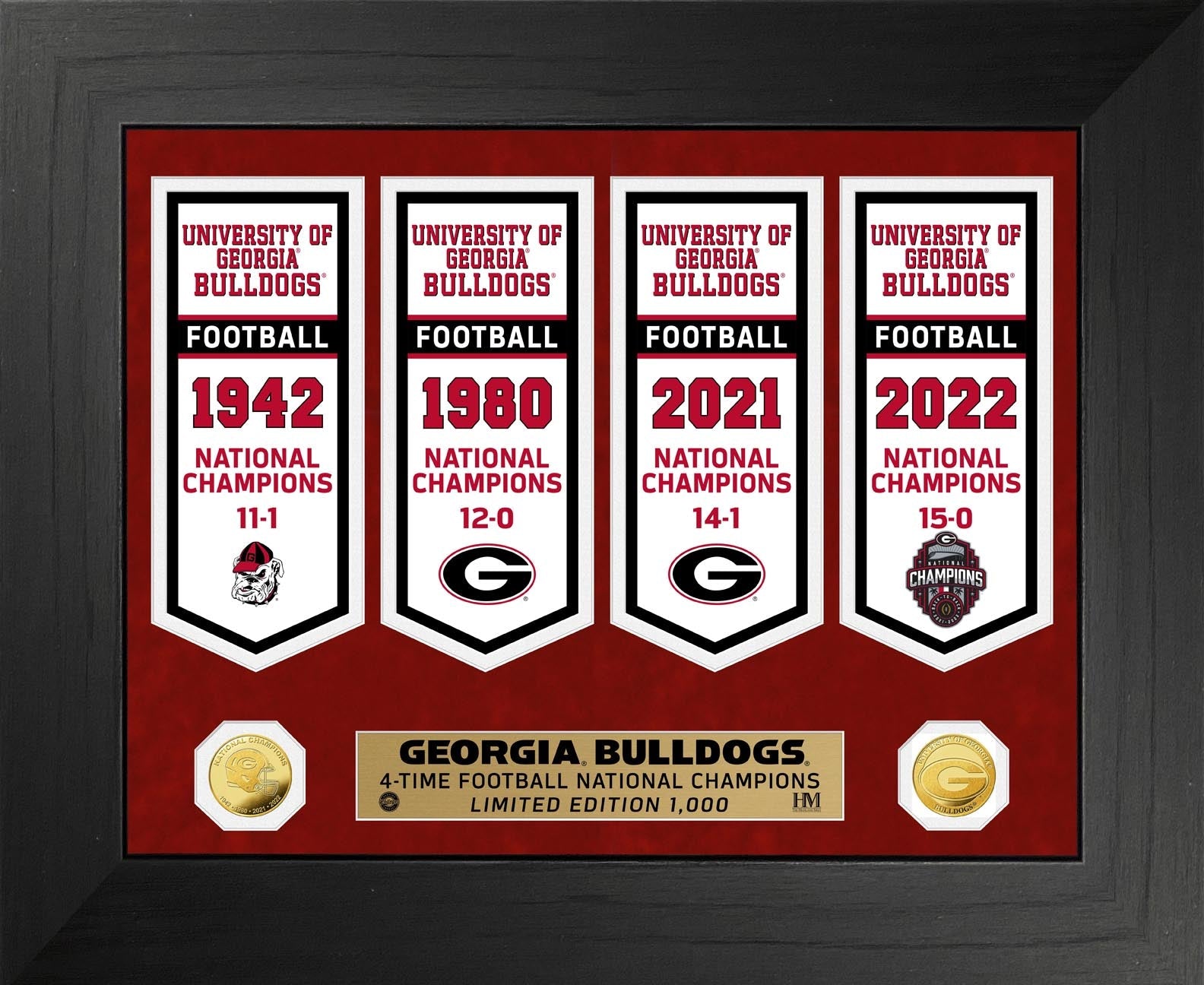 Georgia Bulldogs National Champions Deluxe Banner Collection Photo Mint