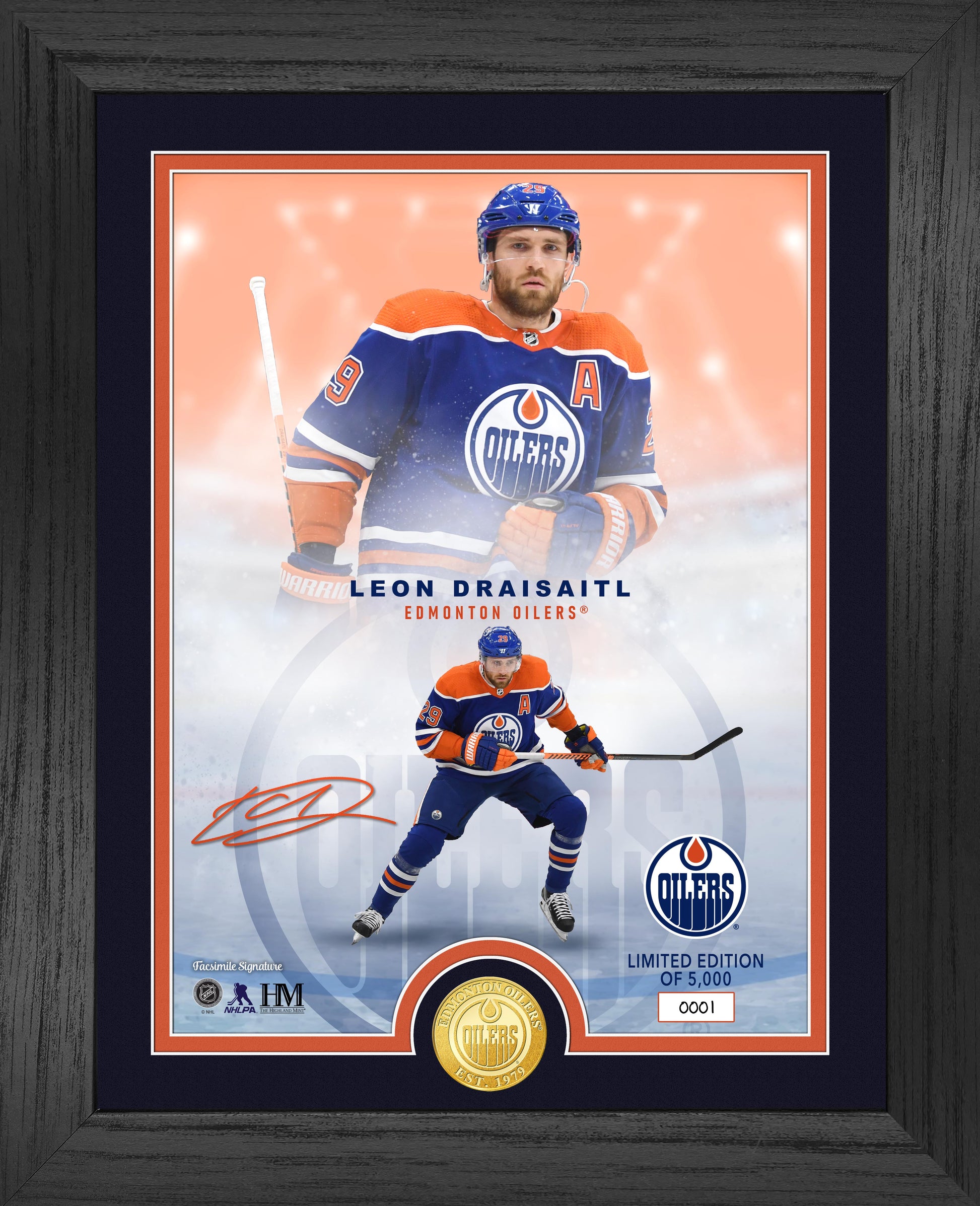 Edmonton Oilers Leon Draisaitl Legends Bronze Coin Photo Mint