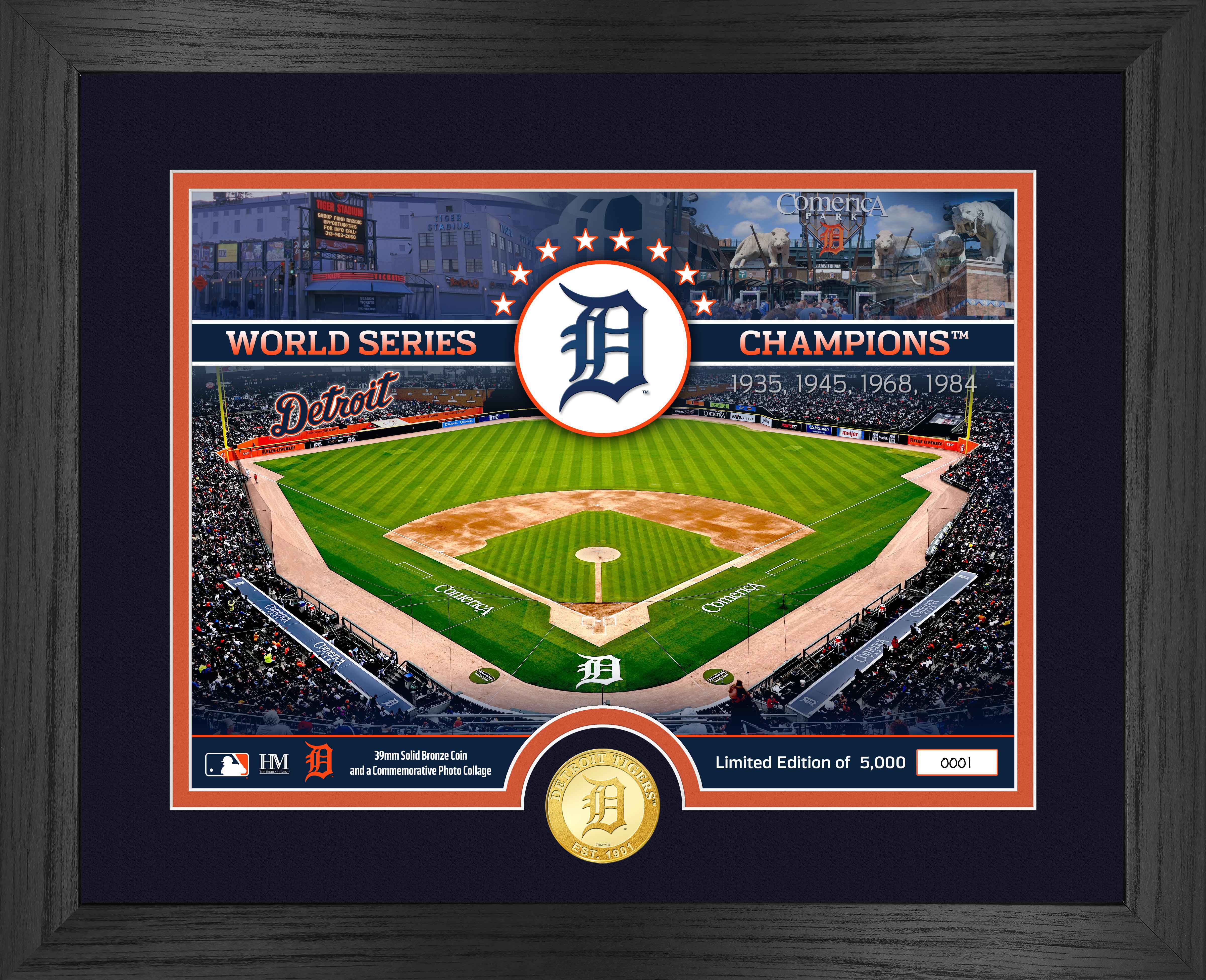 Detroit Tigers Bronze Coin Stadium Photo Mint