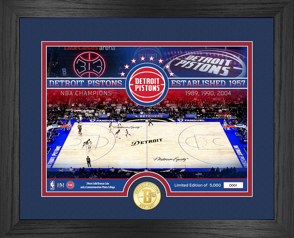 Detroit Pistons Bronze Coin Court  Photo Mint