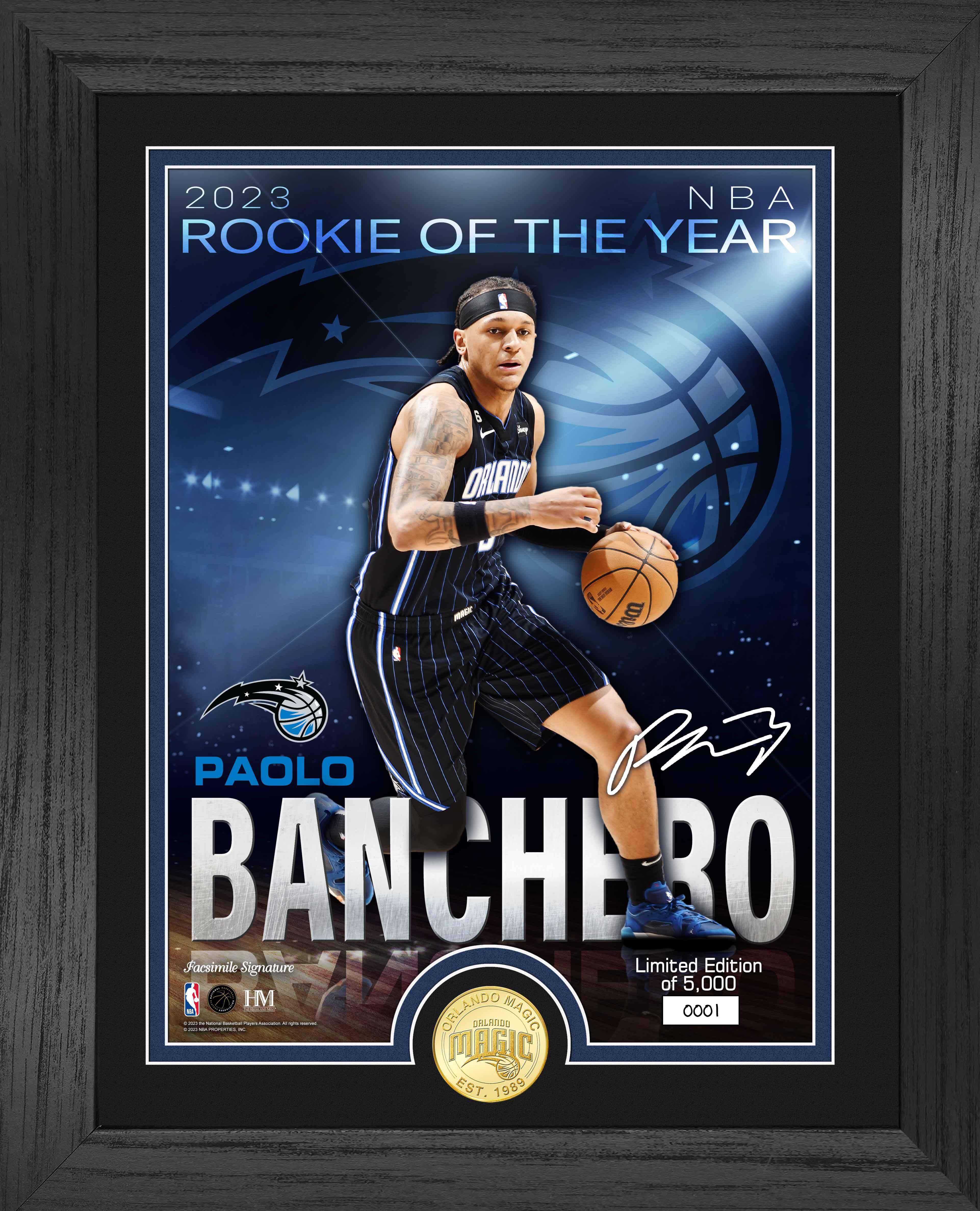 Paolo Banchero Orlando Magic 2023 NBA ROY Bronze Coin Photo Mint