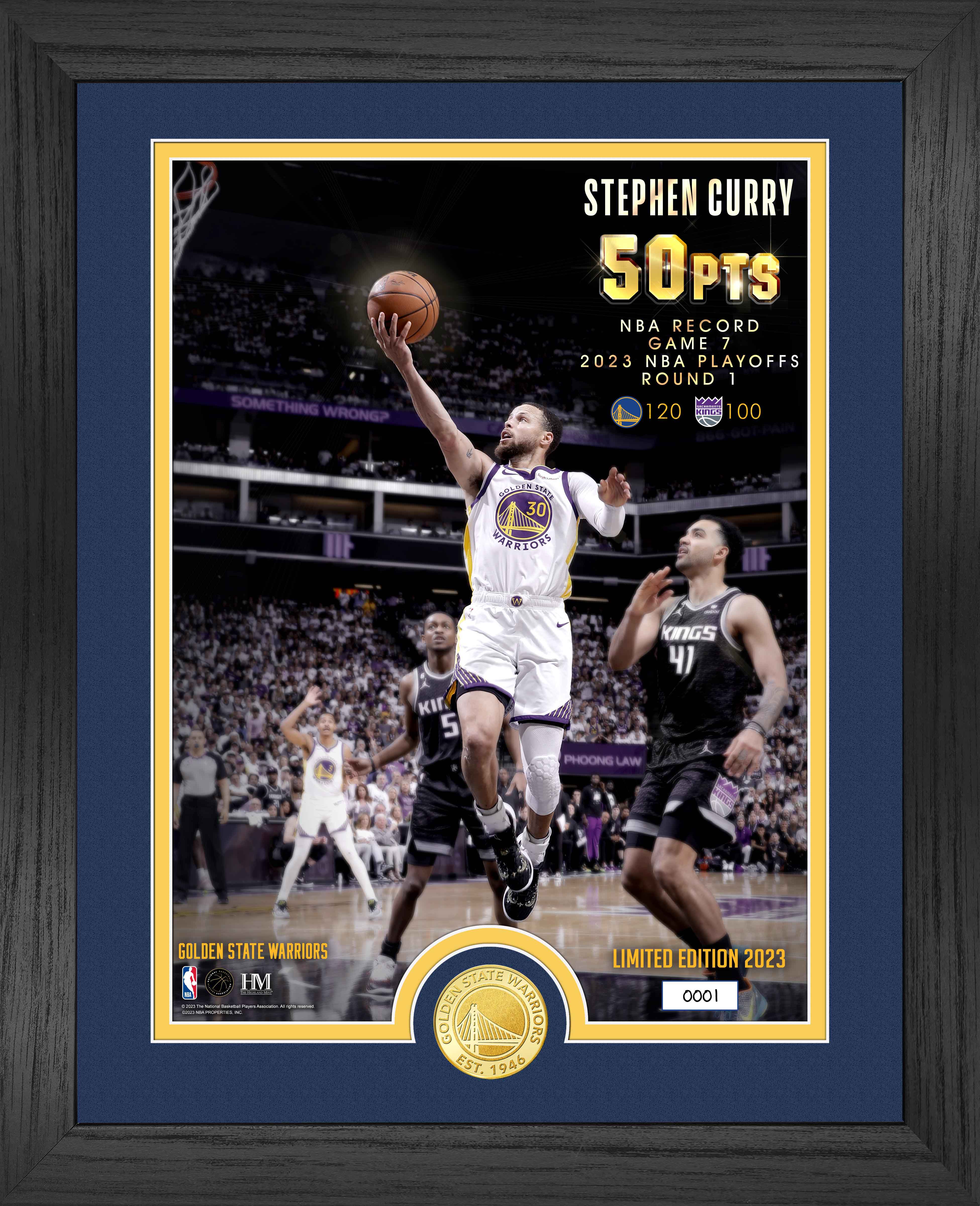 Steph Curry 50 Points Bronze Coin Photo Mint