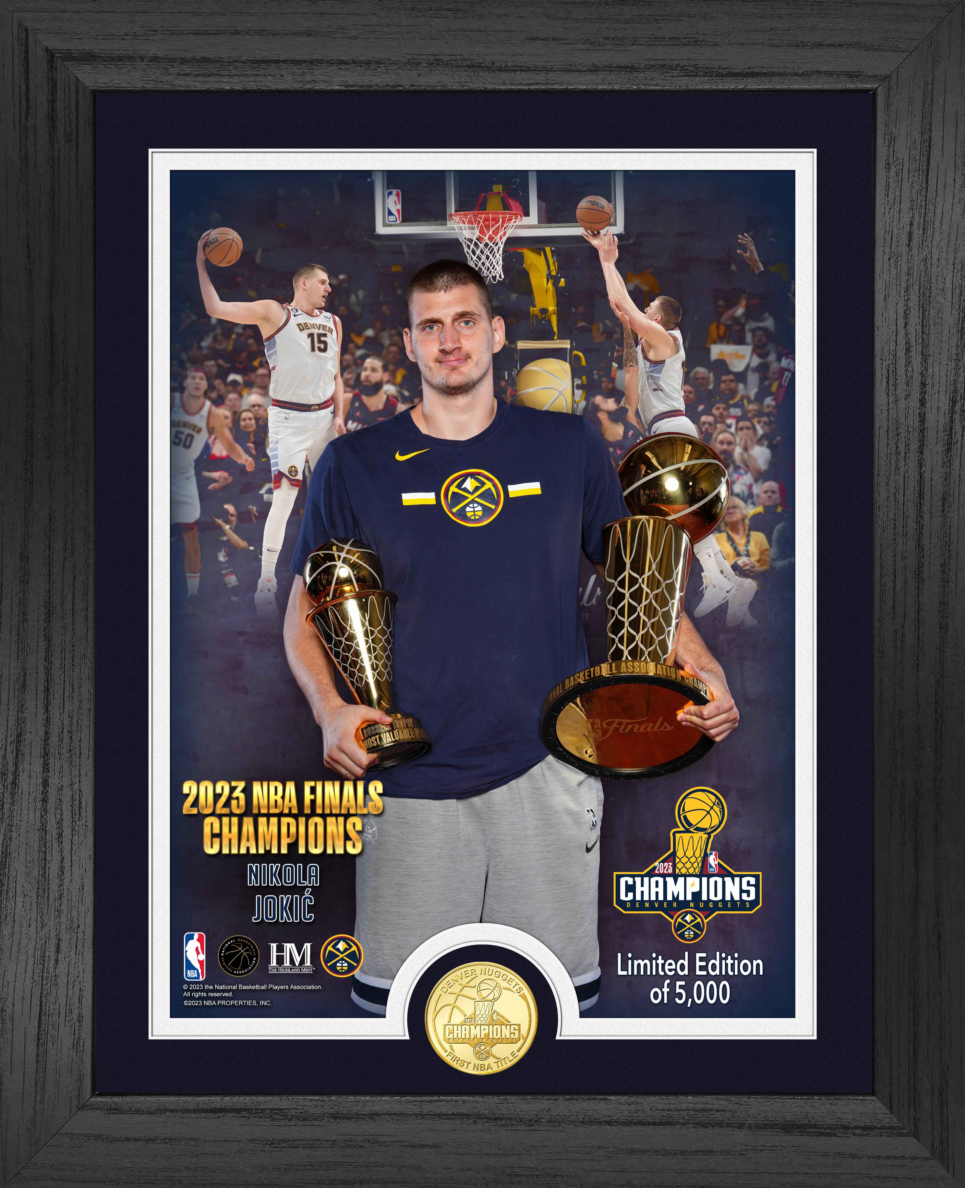 Nikola Jokic 2023 NBA Champions Trophy Photo Mint