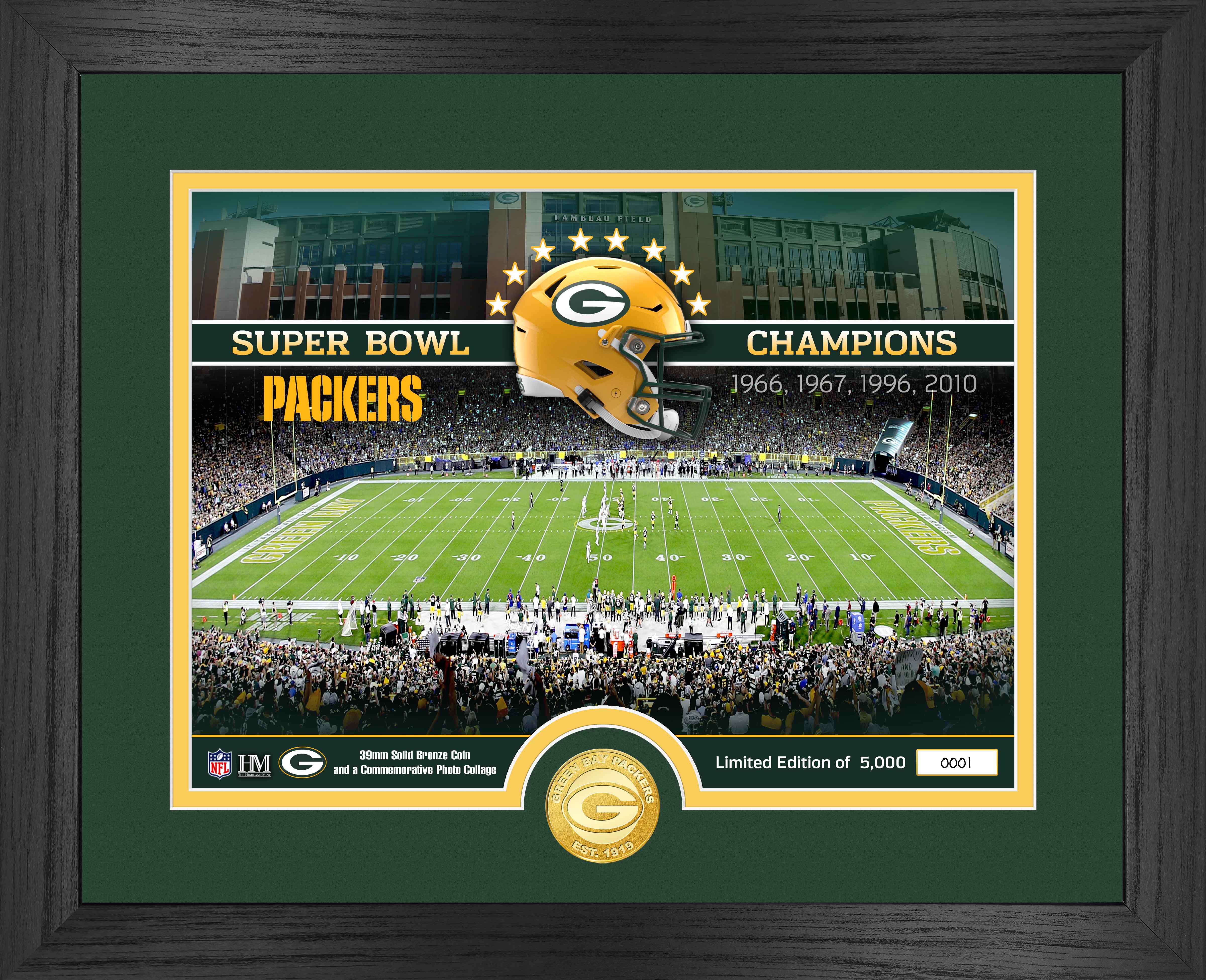 Green Bay Packers NFL Stadium Bronze Coin Photo Mint