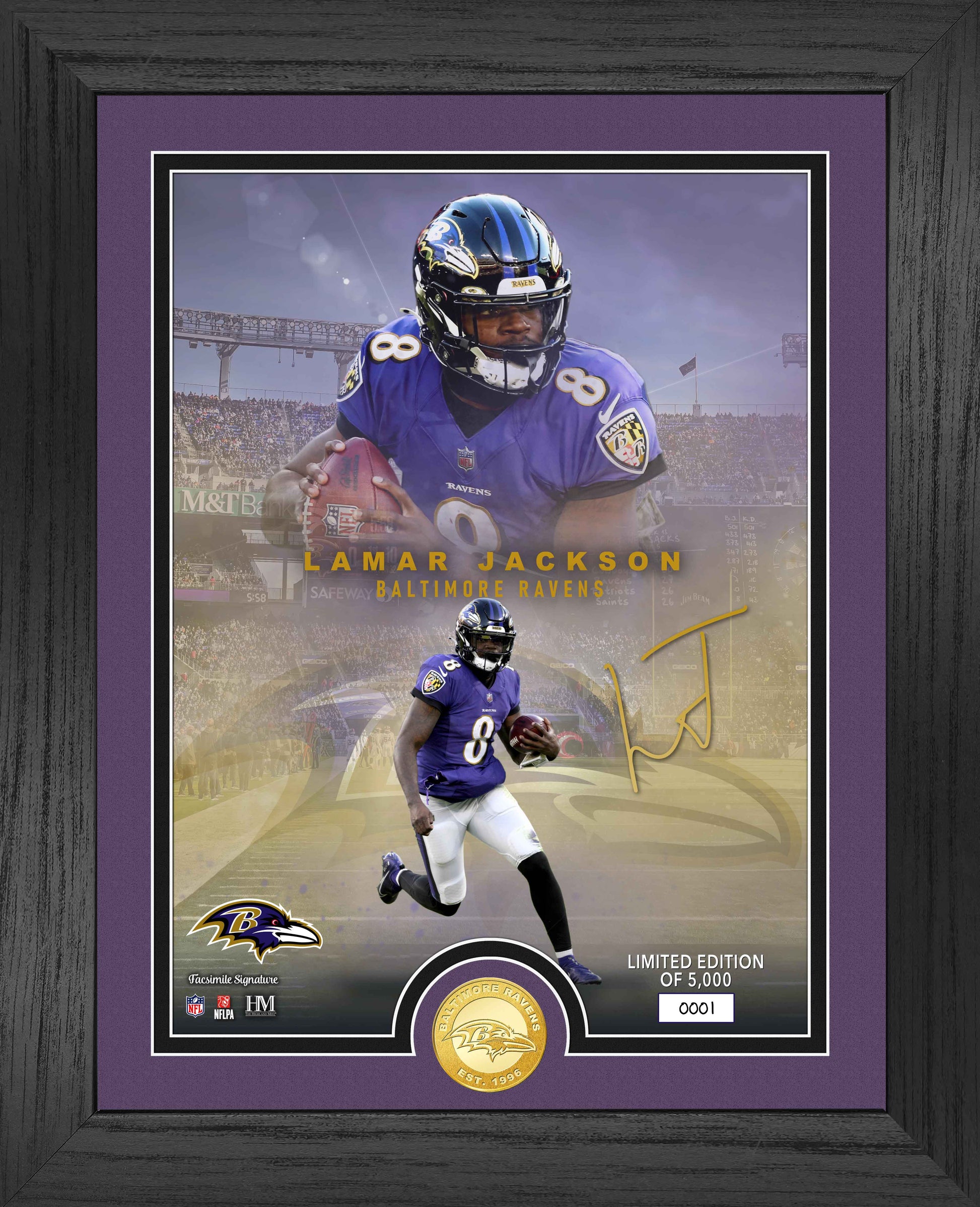 Lamar Jackson NFL Legends Bronze Coin Photo Mint