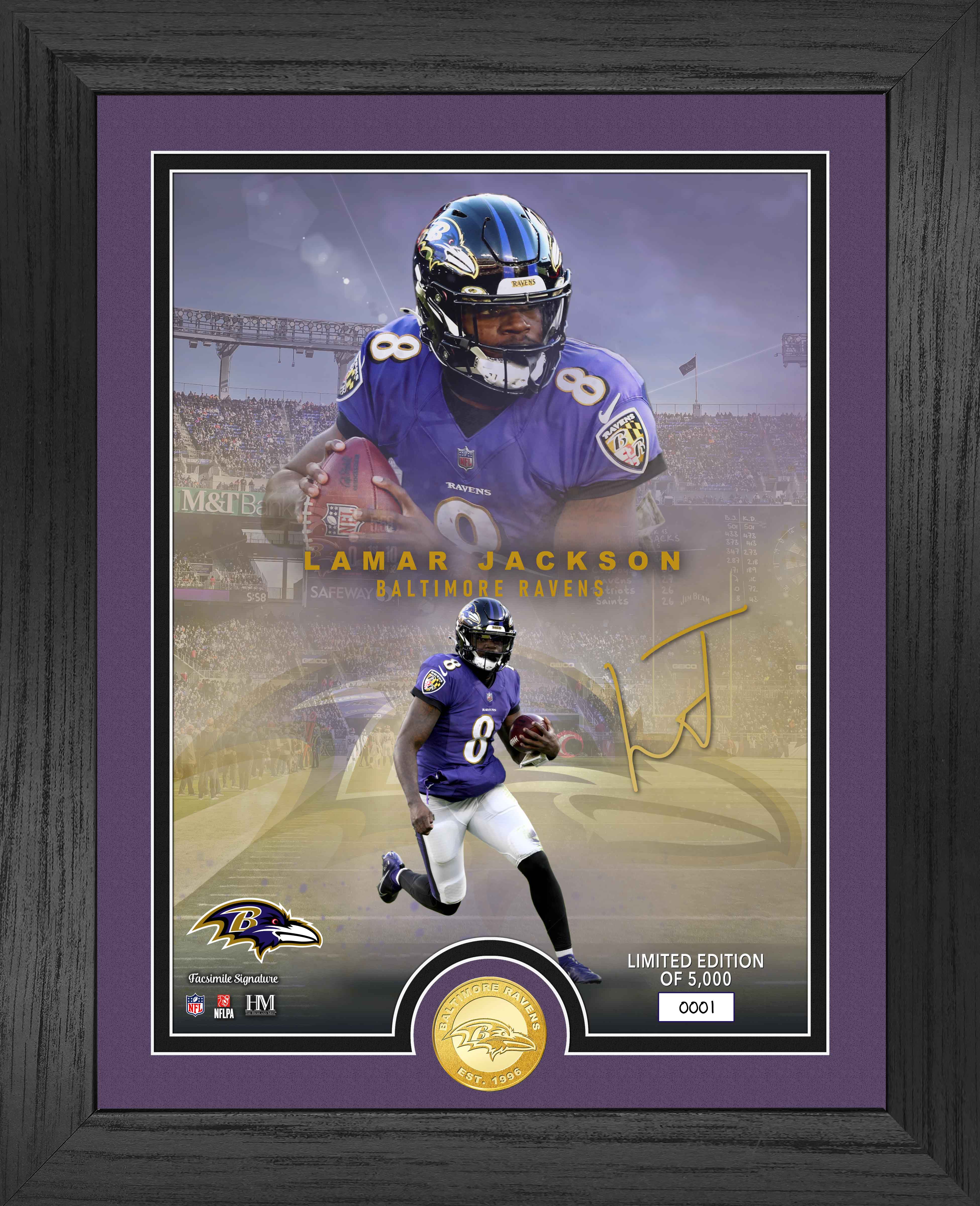 Lamar Jackson NFL Legends Bronze Coin Photo Mint