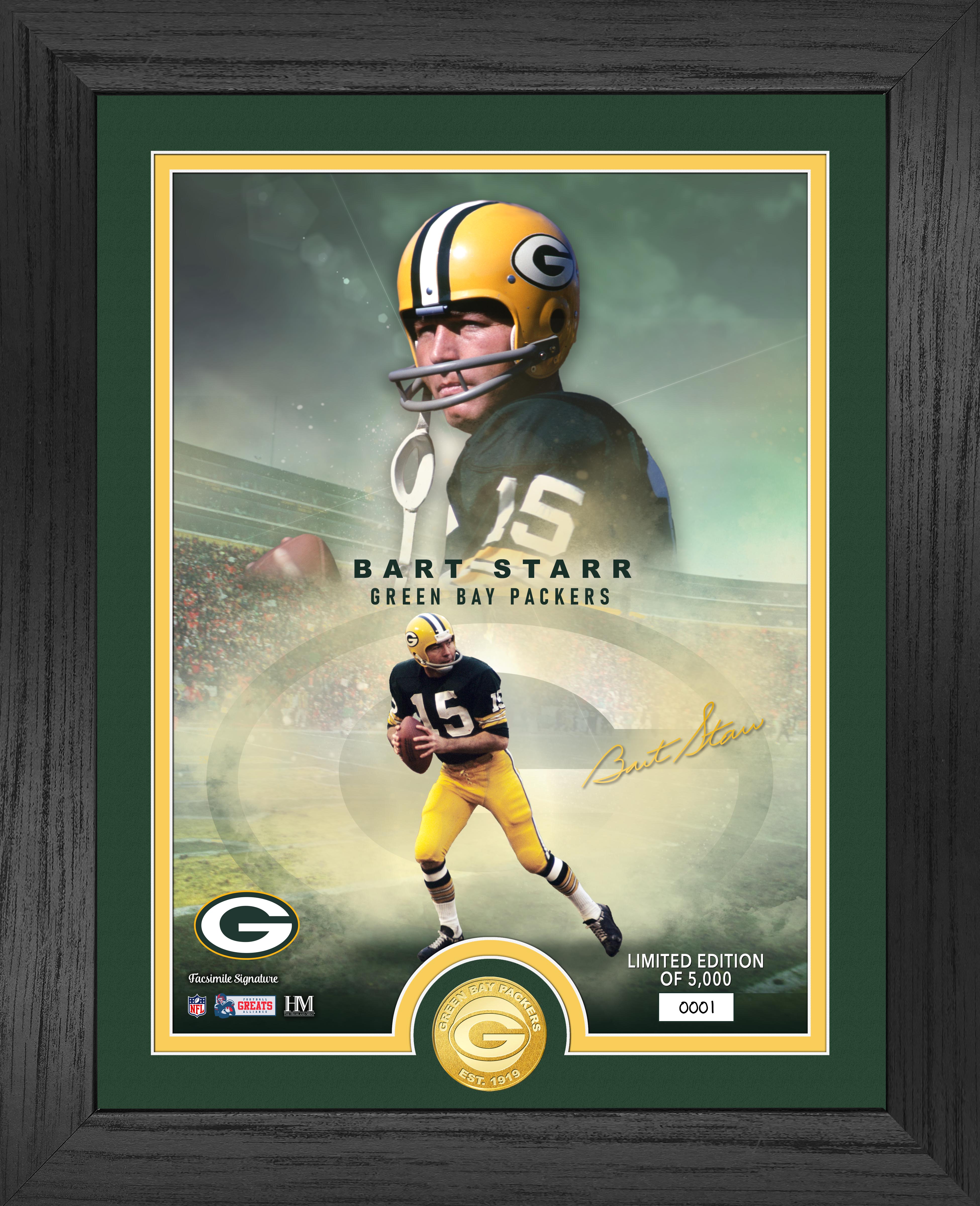 Bart Starr Green Bay Packers Bronze Coin Photo Mint