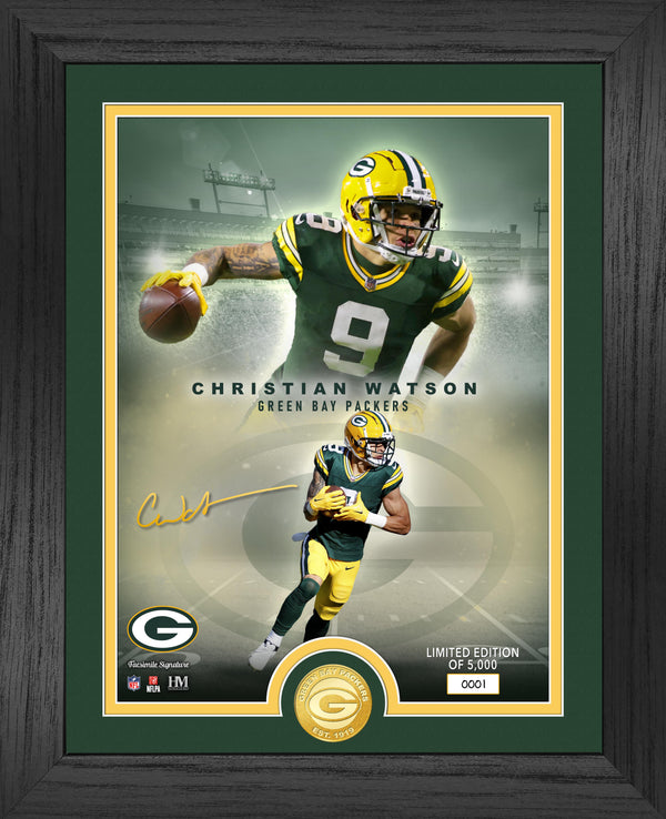 Christian Watson Green Bay Packers Bronze Coin Photo Mint