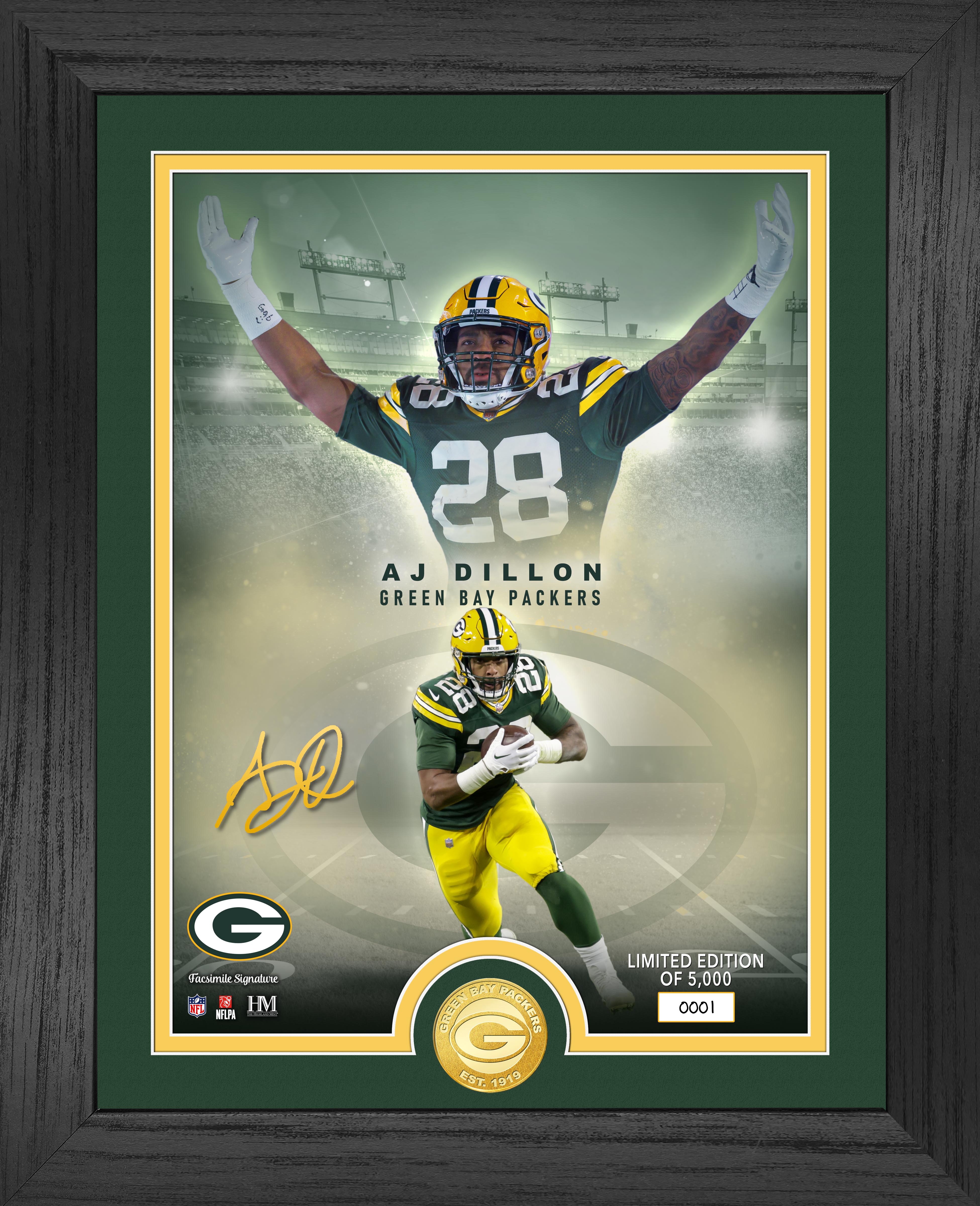 AJ Dillon Green Bay Packers Brinze Coin Photo Mint