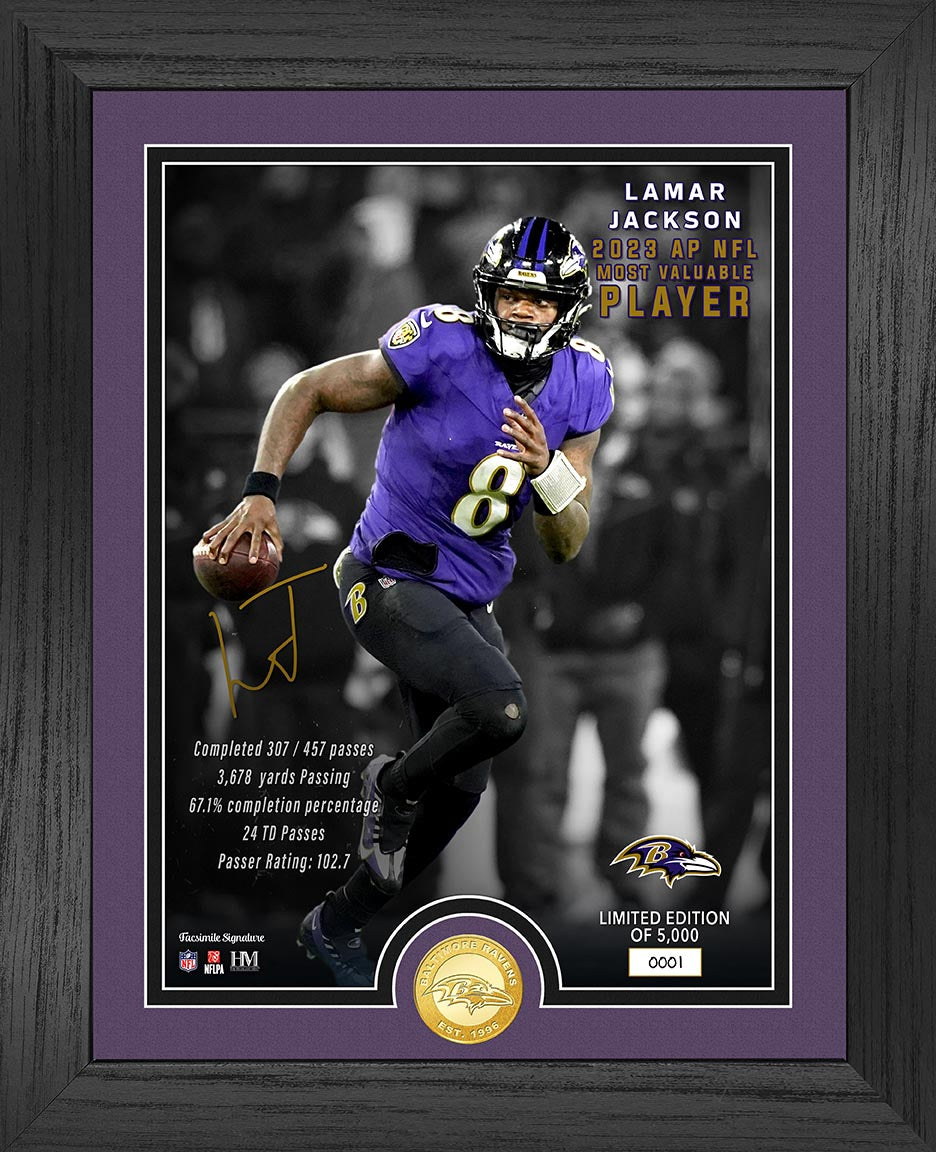 Lamar Jackson 2023 NFL Most Valuable Player Bronze Coin Photo Mint