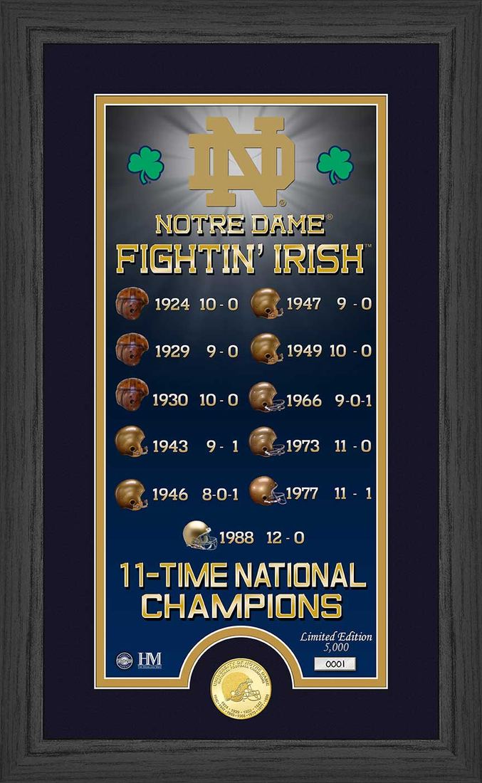 University of Notre Dame "Legacy" Supreme Bronze Coin Panoramic Photo Mint