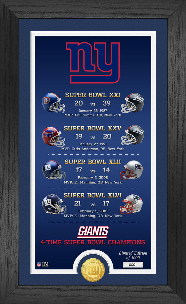 New York Giants "Legacy" Bronze Coin Photo Mint