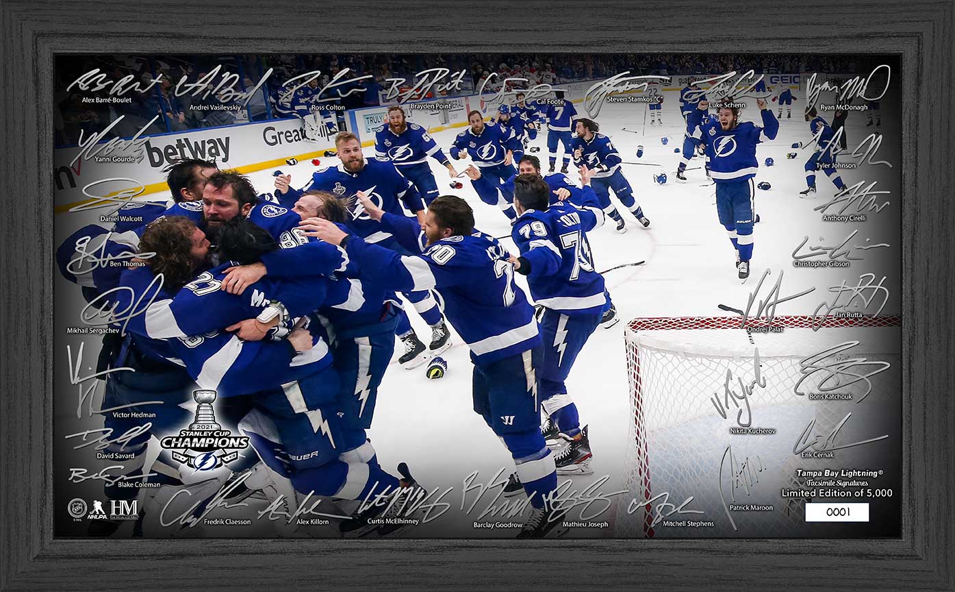 Tampa Bay Lightning 2021 Stanley Cup Final Champions Celebration Signature Rink