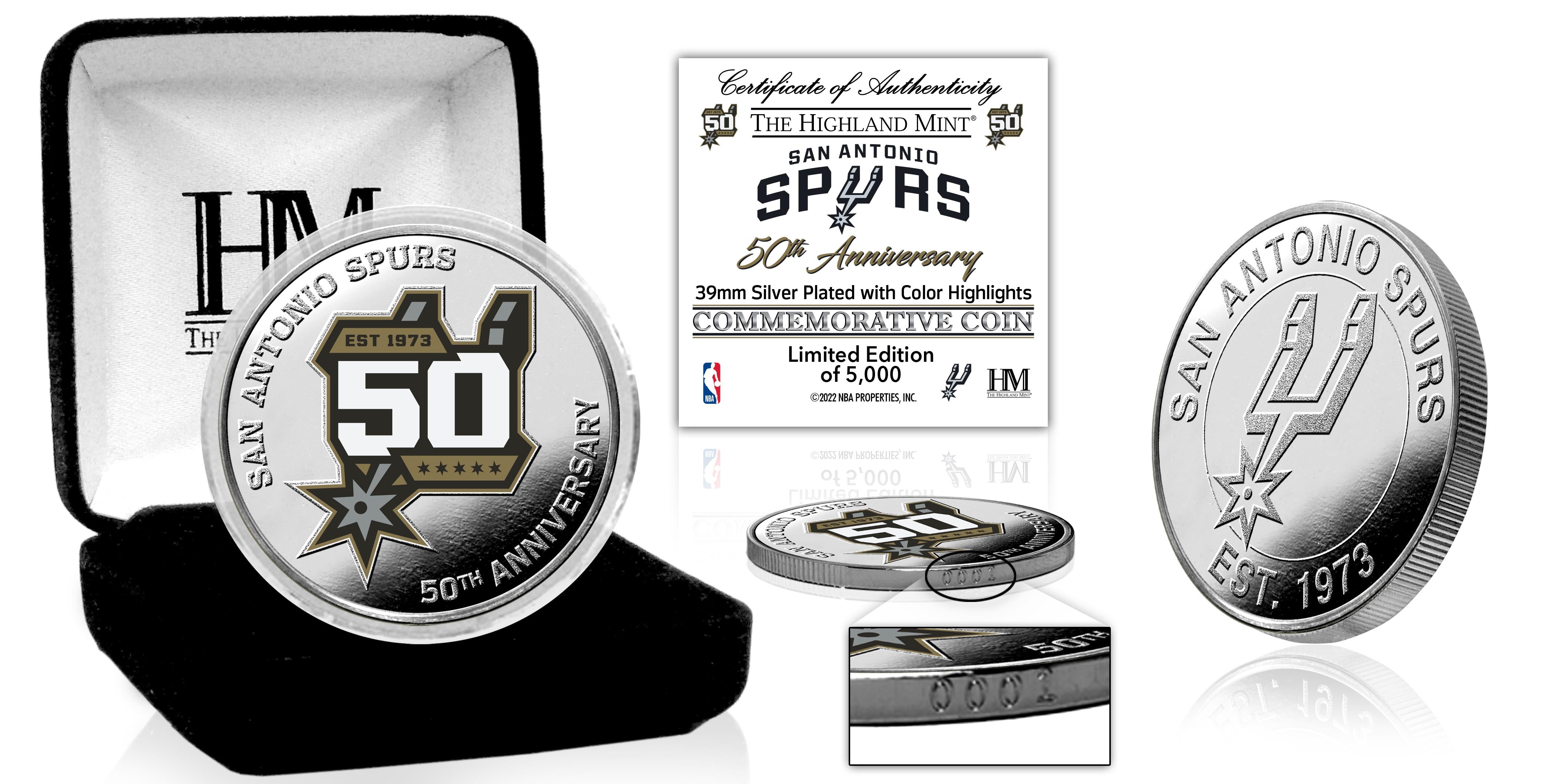 San Antonio Spurs 50th Anniversary Silver Color Mint Coin