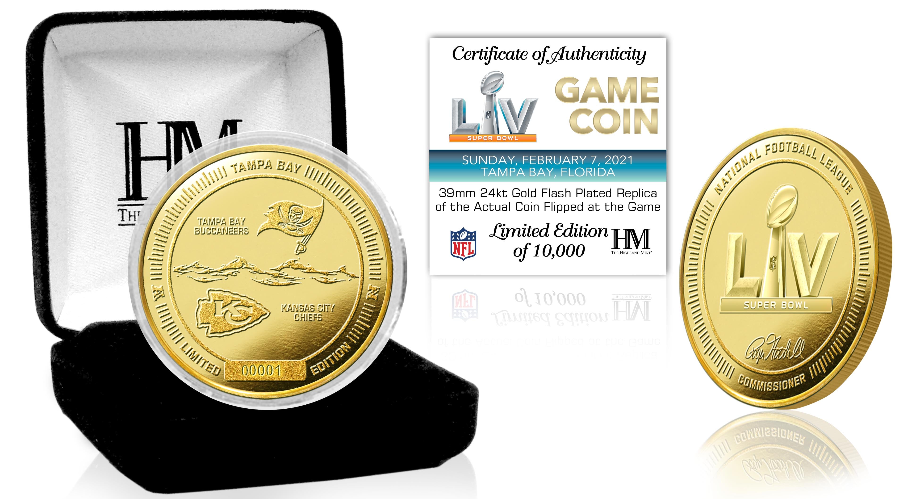 Kansas City Chiefs vs Tampa Bay Buccaneers Super Bowl 55 Gold Flip Coin