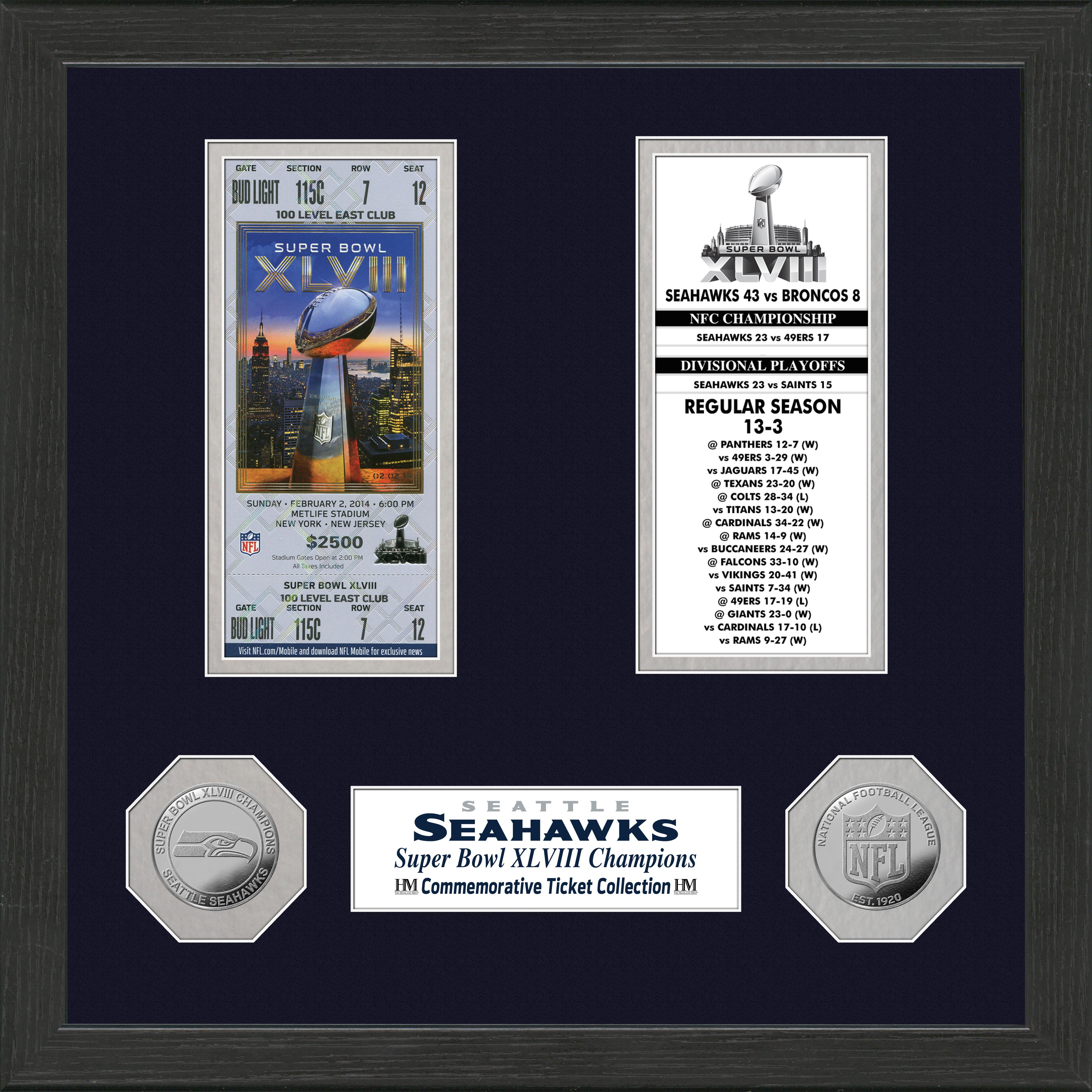 Seattle Seahawks Super Bowl Ticket Collection