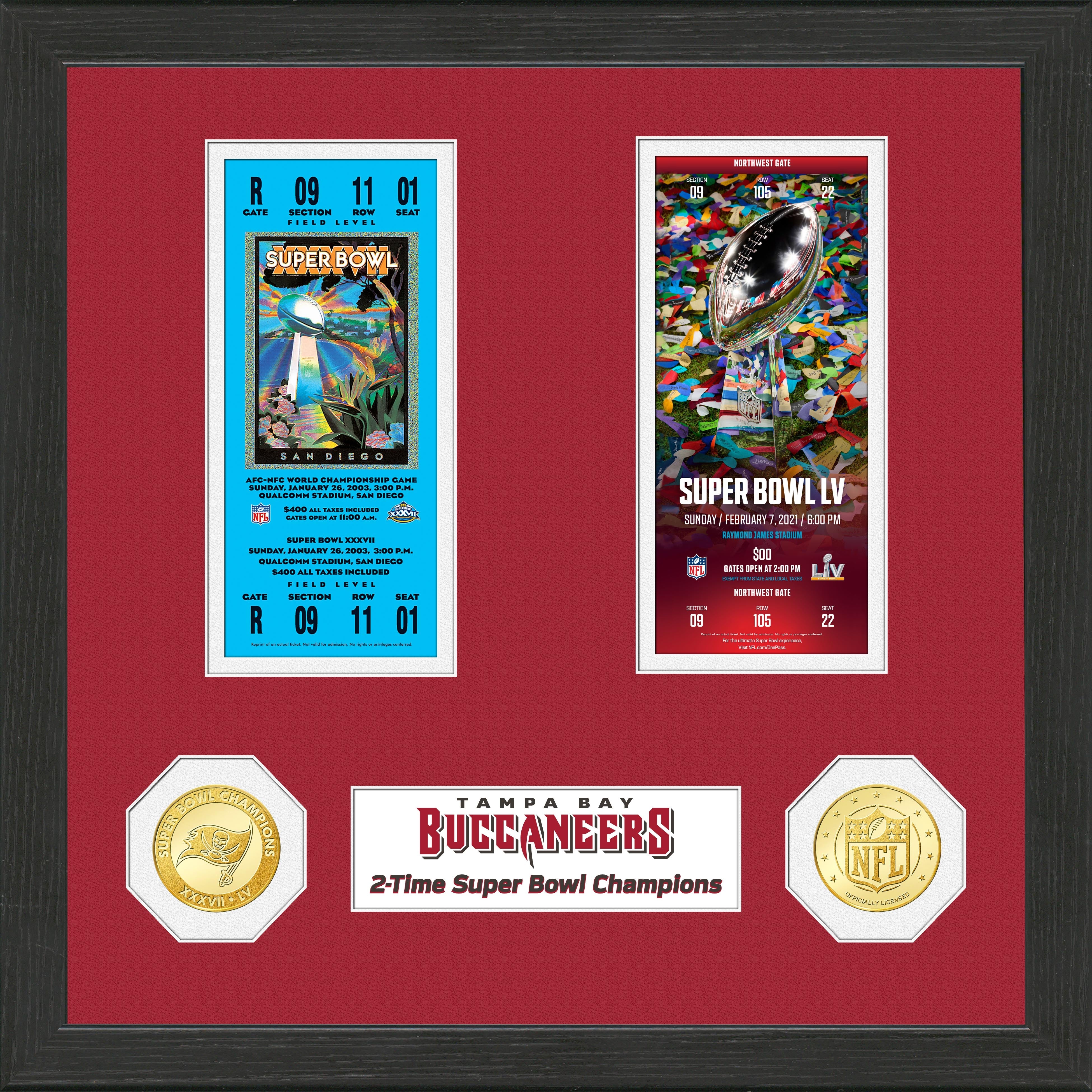 Tampa Bay Buccaneers 2-Time Super Bowl Champions Ticket Collection