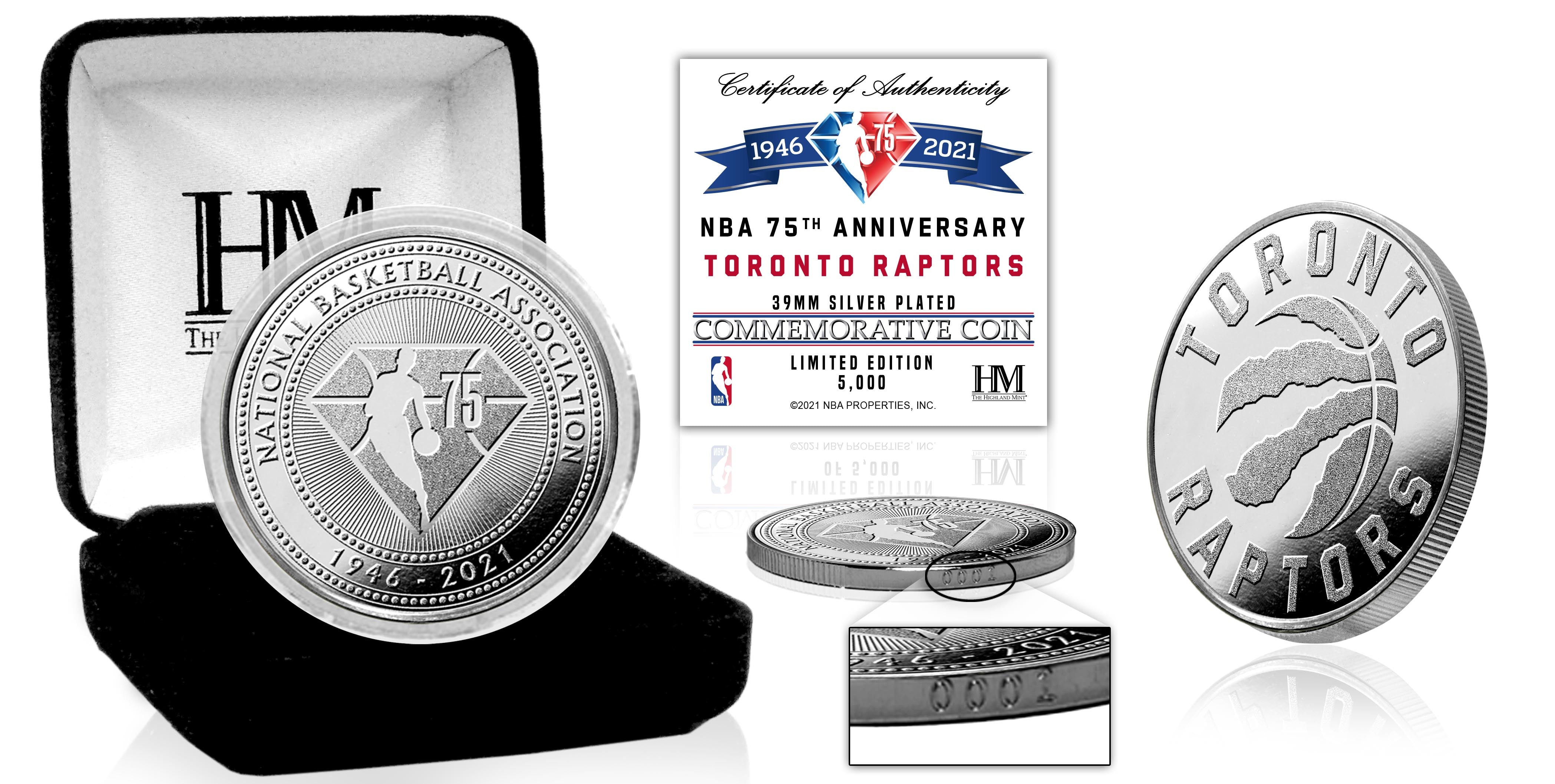 Toronto Raptors NBA 75th Anniversary Silver Mint Coin