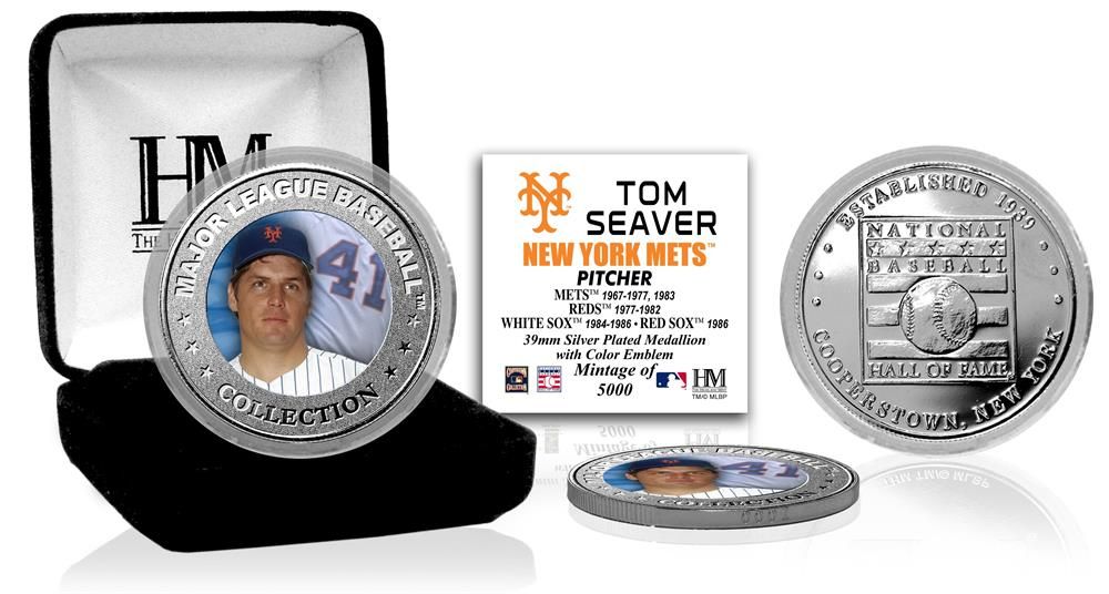 Tom Seaver Baseball Hall of Fame Silver Color Coin