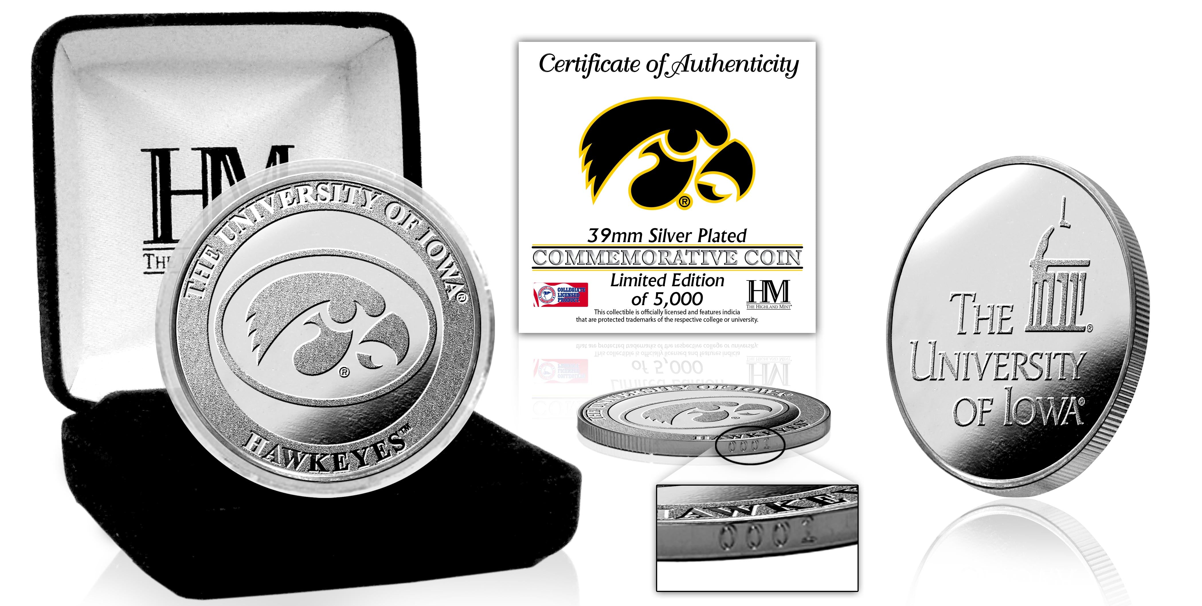 University of Iowa Hawkeyes Silver Mint Coin
