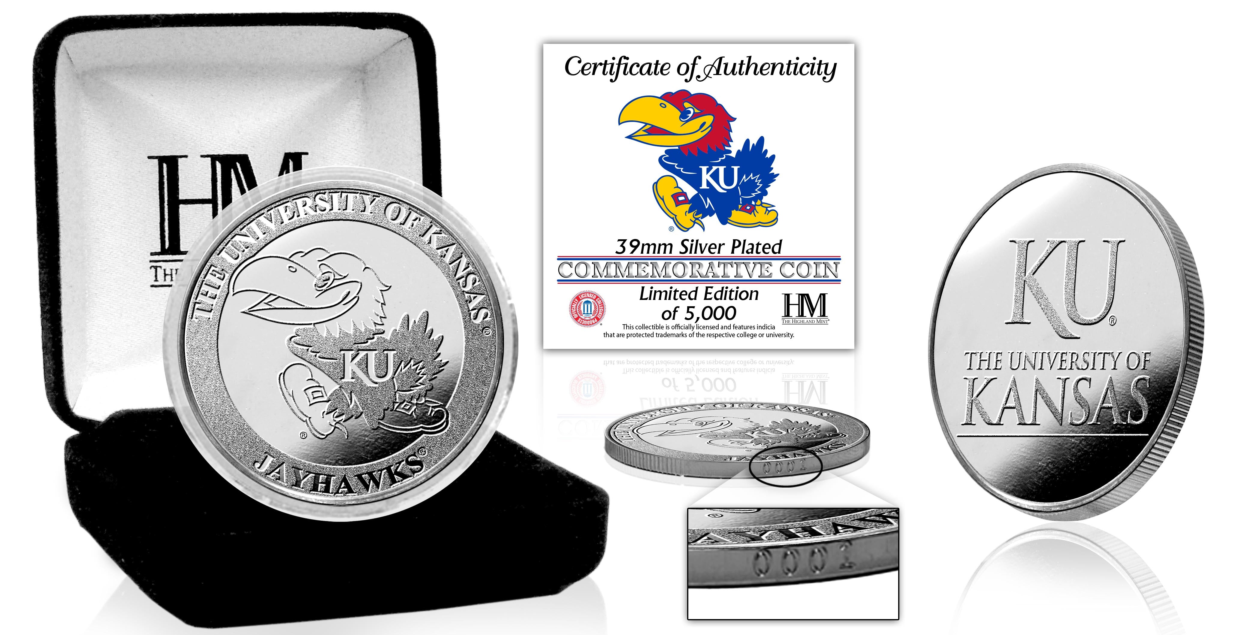 University of Kansas Jayhawks Silver Mint Coin