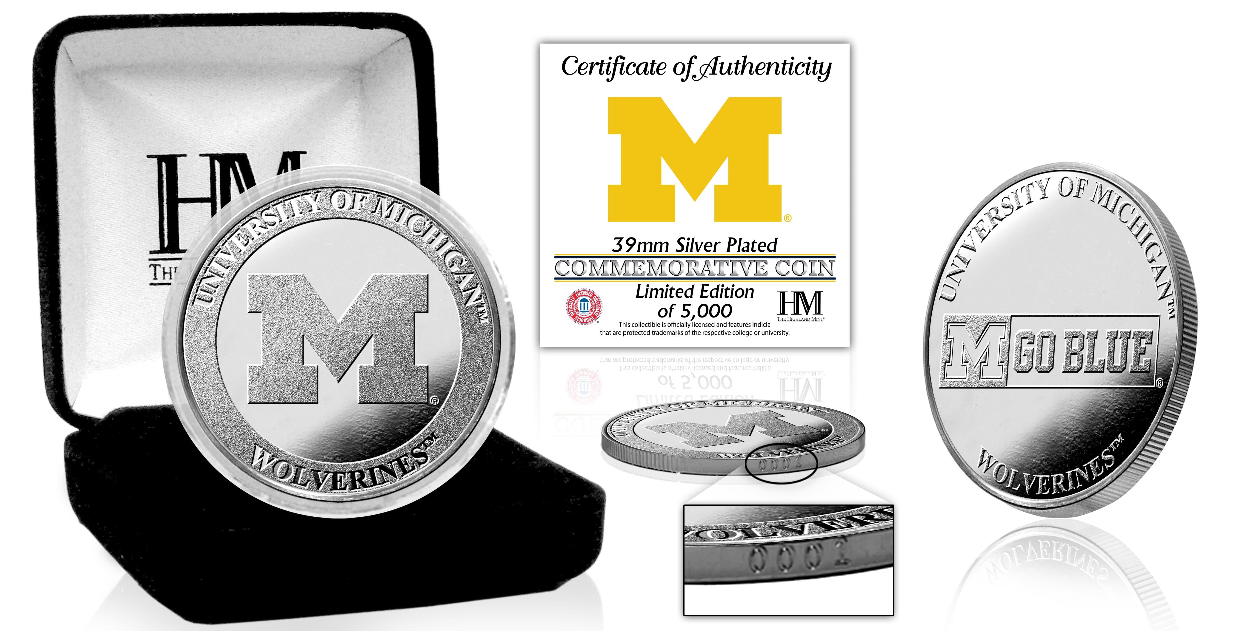 University of Michigan Wolverines Silver Mint Coin
