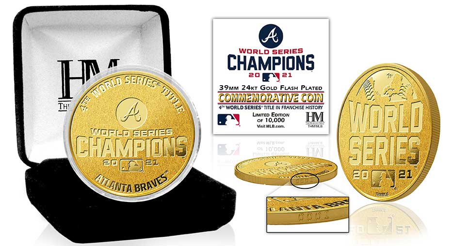 Atlanta Braves 2021 World Series Champions Gold Mint Coin